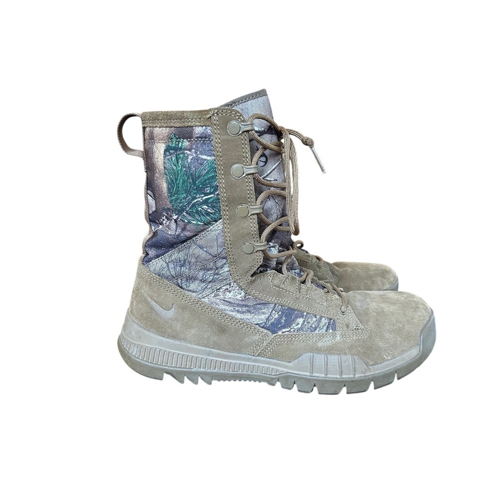 Nike Men's SFB 8" Combat Boots Realtree Size 8 Camo And Brown Suede 845168-990